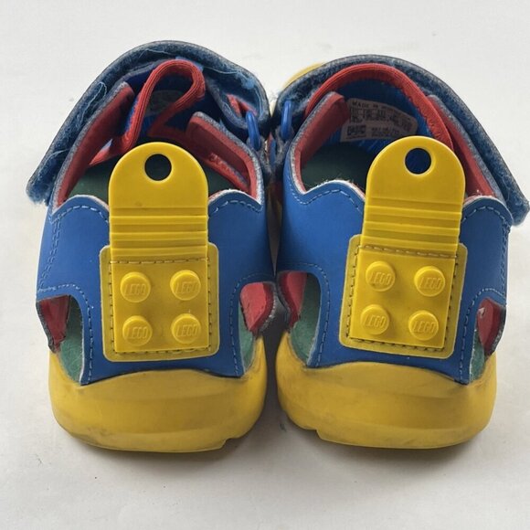 Adidas Terrex LEGO Captain Toey Kids 11K Slip On Hook And Loop Blue Red Yellow - Picture 5 of 7